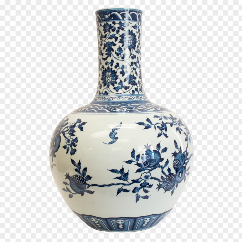 Vase Blue And White Pottery Ceramic Cobalt Porcelain PNG