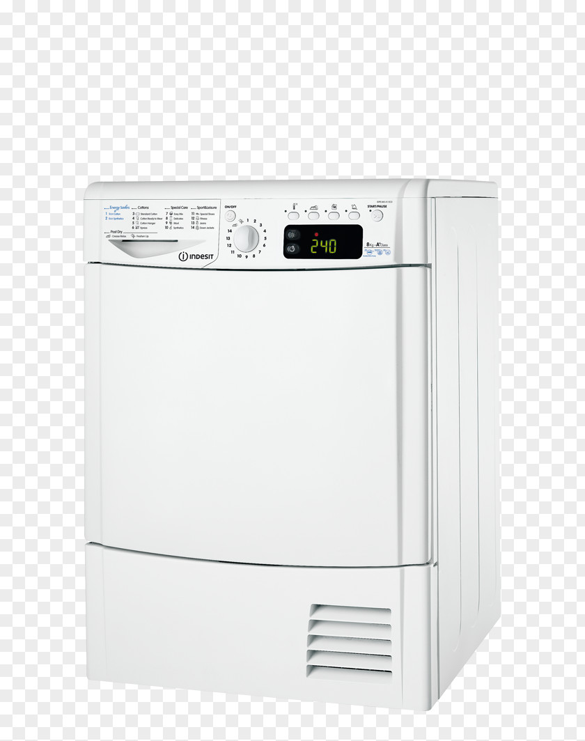 DryerFreestandingWidth: 59.5 CmDepth: 62 CmHeight: 83 CmFront LoadingWhite Home Appliance Indesit Ecotime IDC 8T3 B IDV 75Indesit Co Clothes Dryer IDPE G45 A1 ECO (EU) PNG