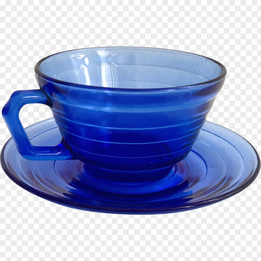 Saucer Cobalt Blue Depression Glass Tableware PNG