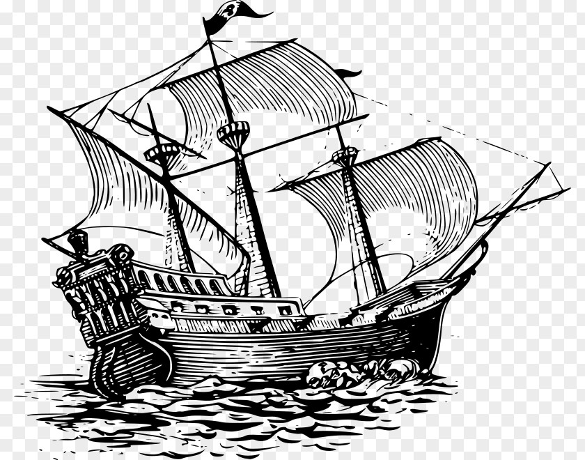 Ship Drawing Sailing Piracy Clip Art PNG