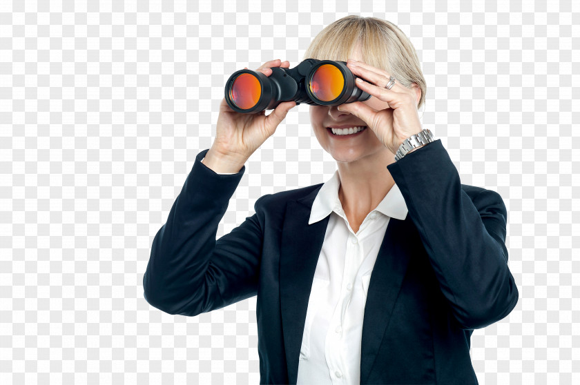 Business Binoculars Woman PNG