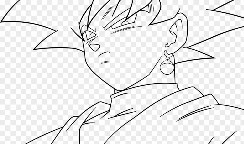Goku Line Art Black And White Super Saiyan PNG