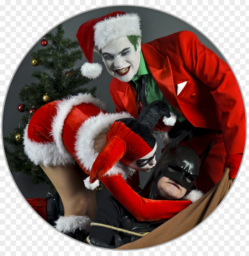 Santa Claus Alex Ross Joker Harley Quinn Christmas Ornament PNG