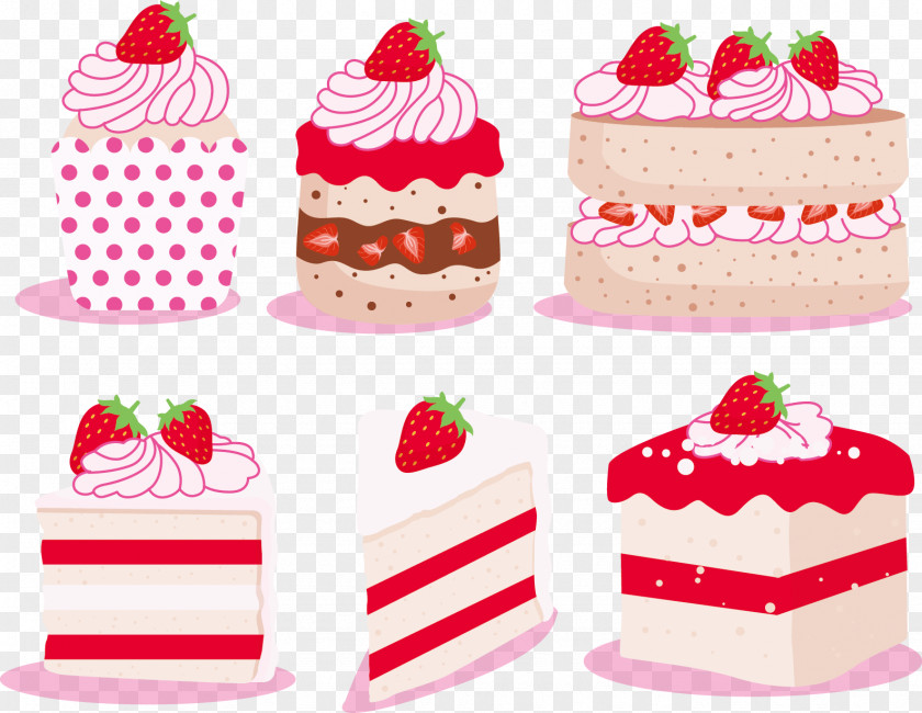 Vector Cake Strawberry Cream Cupcake Fruitcake Muffin PNG