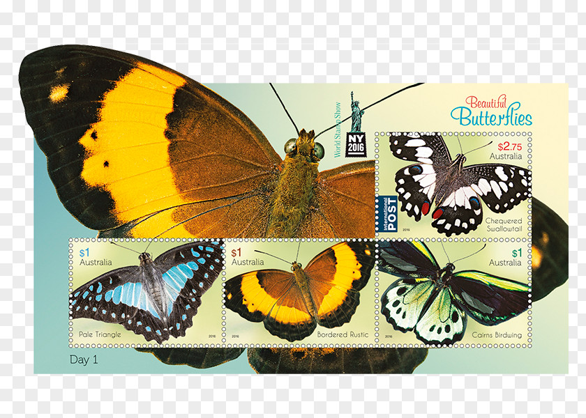 Butterfly Stamp World Show-NY 2016 Australia New York City Postage Stamps Miniature Sheet PNG