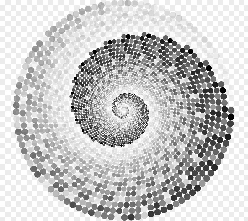 Circle Grayscale Spiral Geometry Vortex PNG