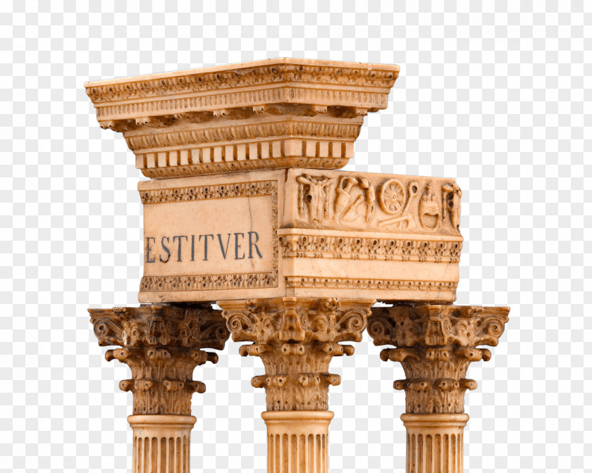Column Temple Of Vespasian And Titus Roman Ancient Architecture Rome PNG
