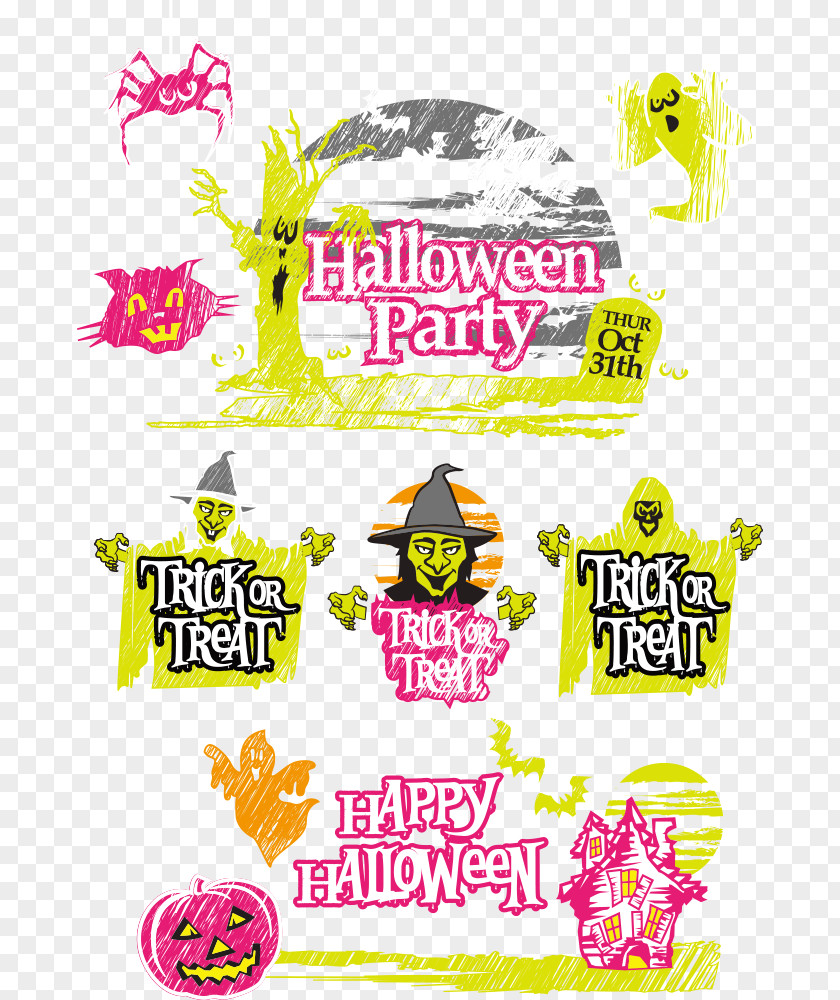 Vector Halloween Decoration Vecteur Clip Art PNG