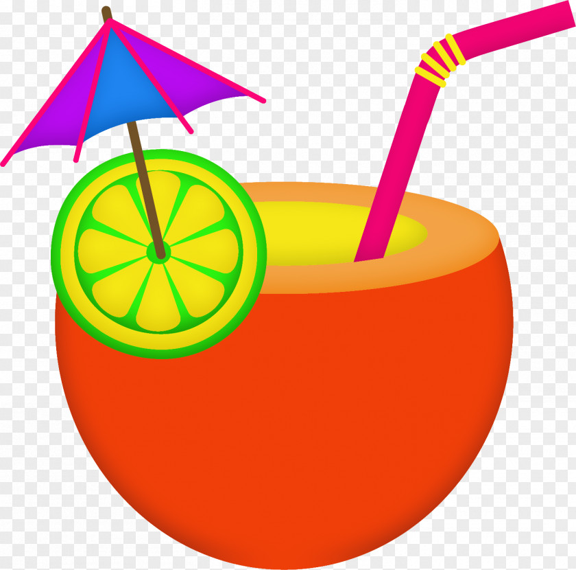 Straw Hawaiian Cocktail Clip Art PNG