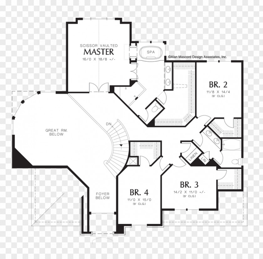 A Roommate On The Upper Floor Plan House Great Room PNG