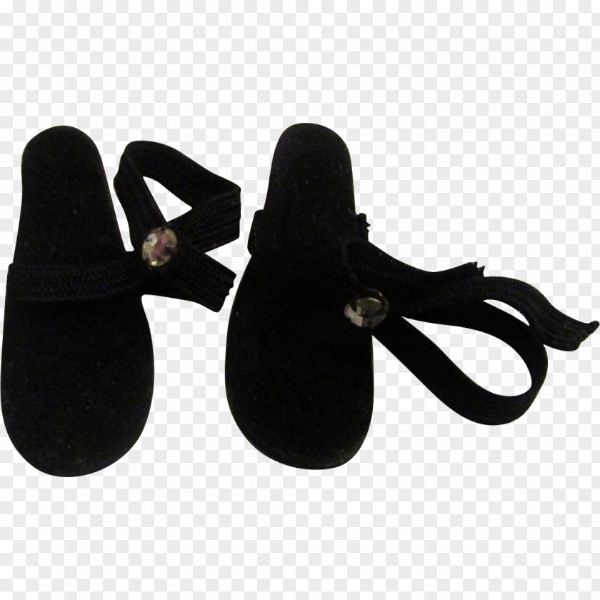 Velvet Square Heel Shoes For Women Slipper Flip-flops Shoe Black M PNG