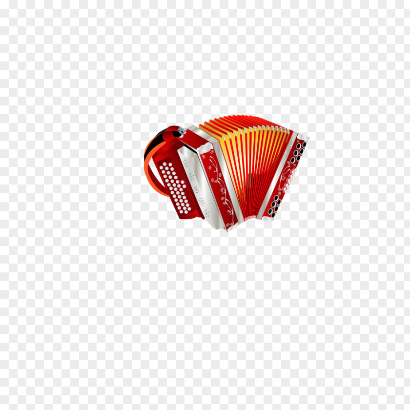 Red Accordion Piano Musical Instrument Euclidean Vector PNG