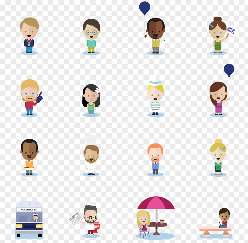 Character Sticker Motif Background PNG