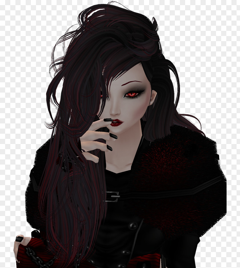 Gothic Fashion Long Hair Cartoon PNG