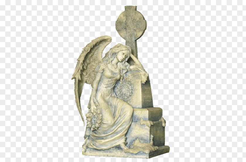 Grave Statue Figurine Weeping Angel Crying PNG