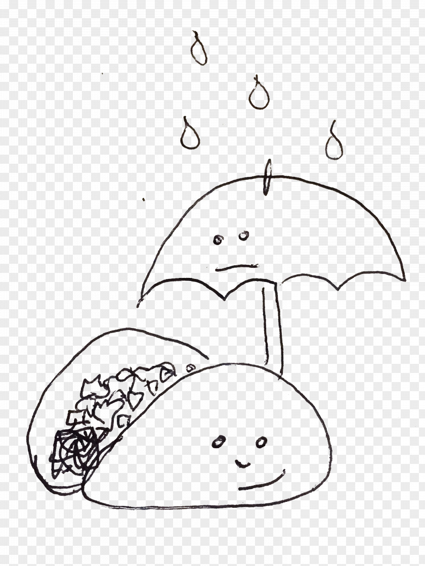Holding Umbrella Painting Line Art Taco Illustration PNG