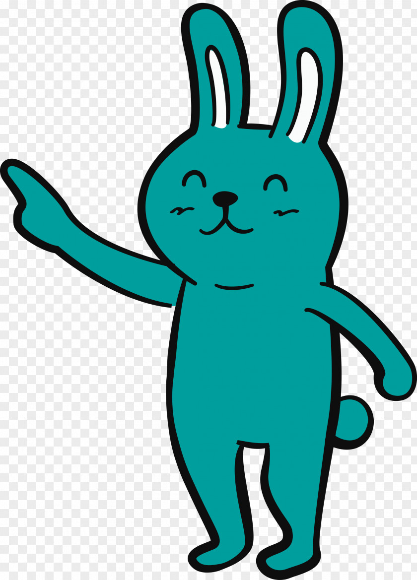 Meter Animal Figurine Cartoon Rabbit Teal PNG
