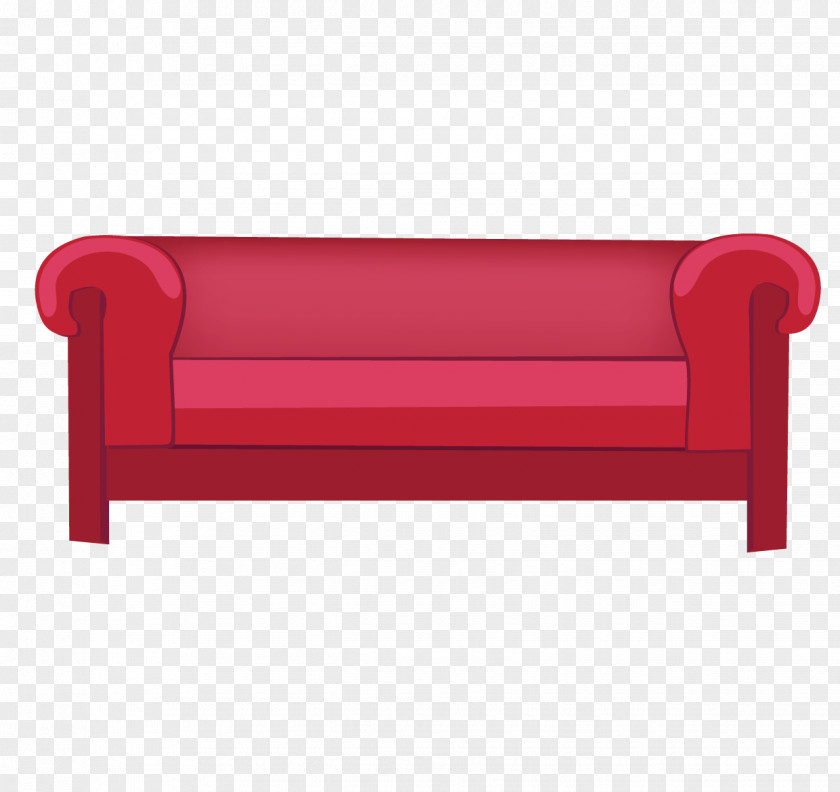 Flat Red Sofa Angle Design PNG