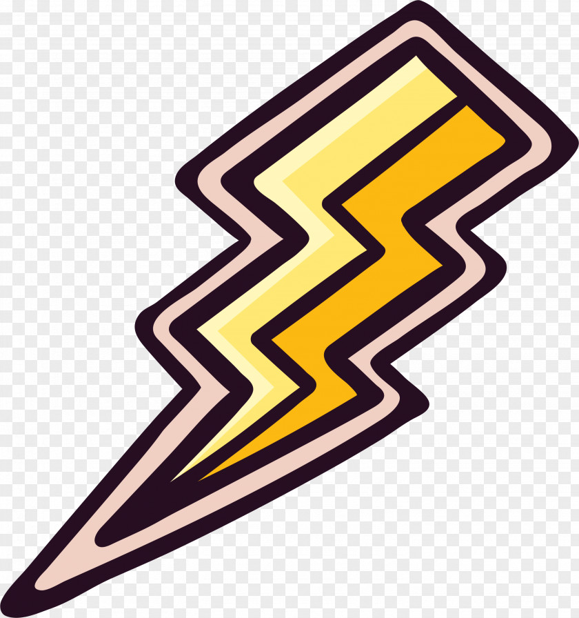 Golden Lightning Thunder Sticker Icon PNG