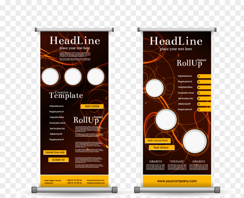 Roll Web Banner Circle Poster PNG