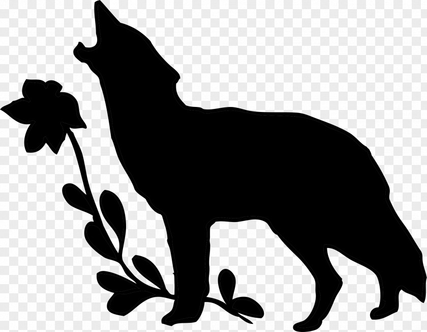 Silhouette Gray Wolf Walking Clip Art PNG