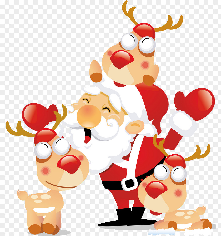 Fawn Cartoon Santa Claus PNG
