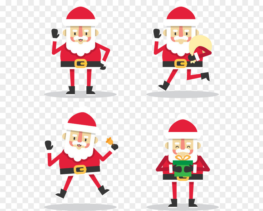 Lovely Santa Claus Gift Clip Art PNG
