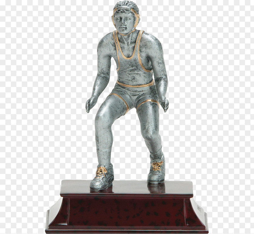 Trophy Wrestling Sport Award Figurine PNG