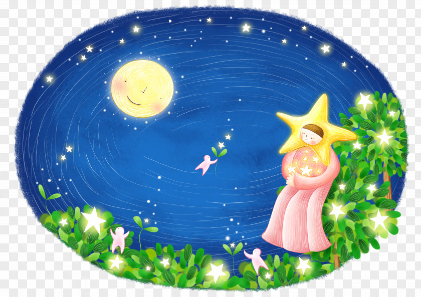 Good Night Sky Cartoon Illustration PNG