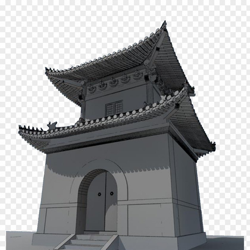 A Stately Ancient City Gate Facade Architecture Building PNG