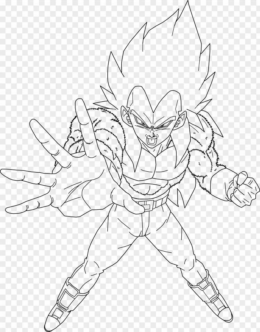 Goku Line Art Vegeta Gogeta Majin Buu PNG