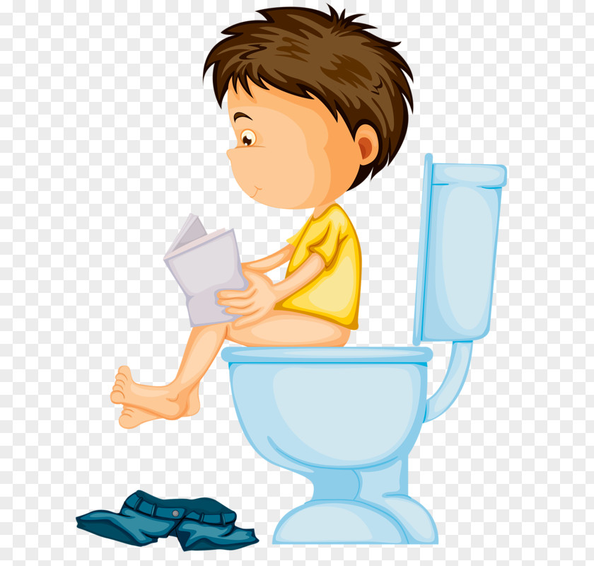 On The Toilet Reading Boy Training Cartoon Clip Art PNG