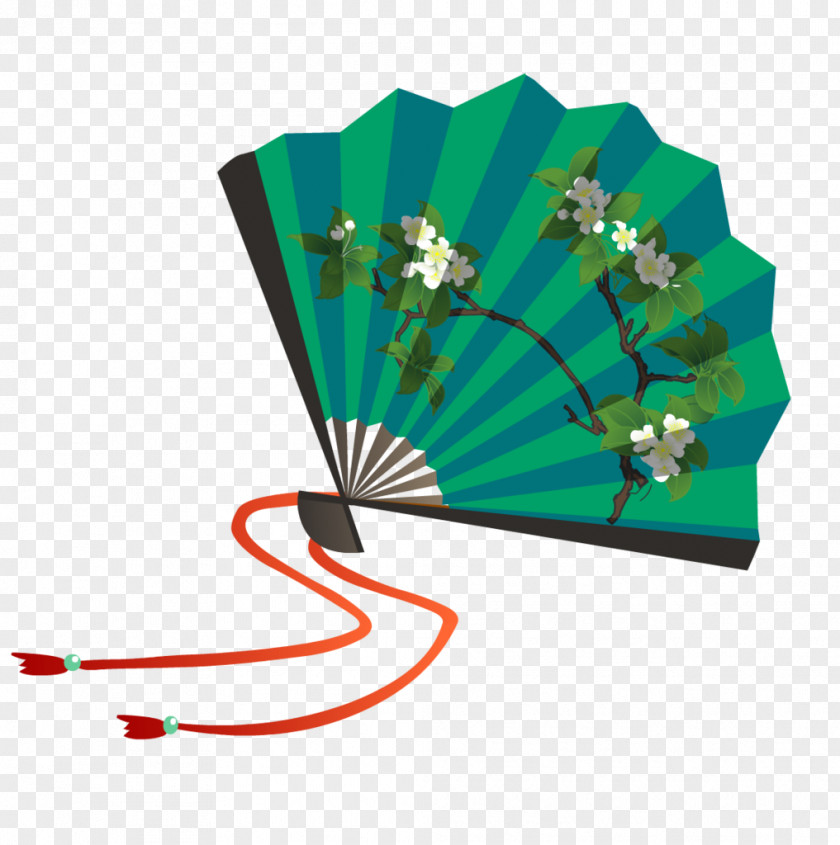 Blue Flower Fan Hand Graphic Design Clip Art PNG