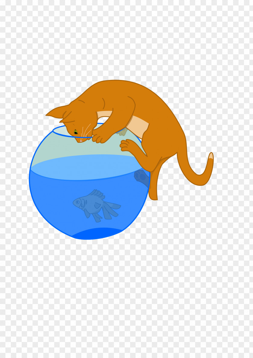 Fish Bowl Cat Goldfish Clip Art PNG