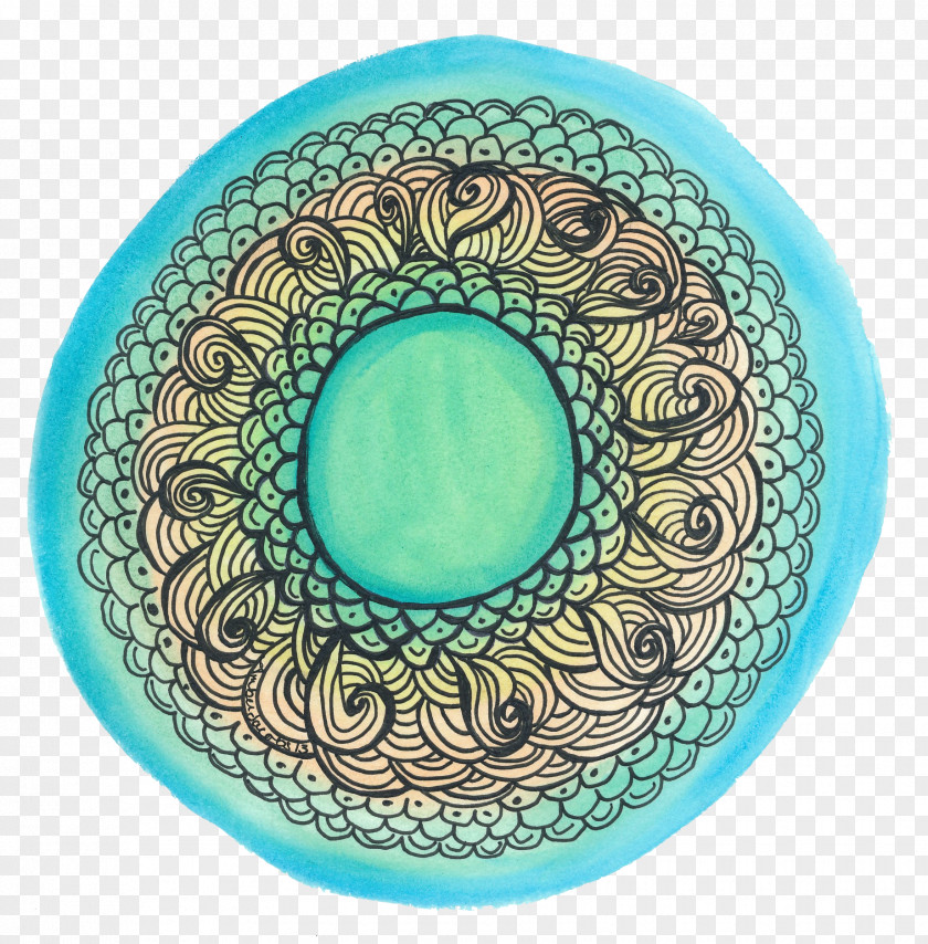 Watercolor Circle Painting Turquoise 0 Teal PNG