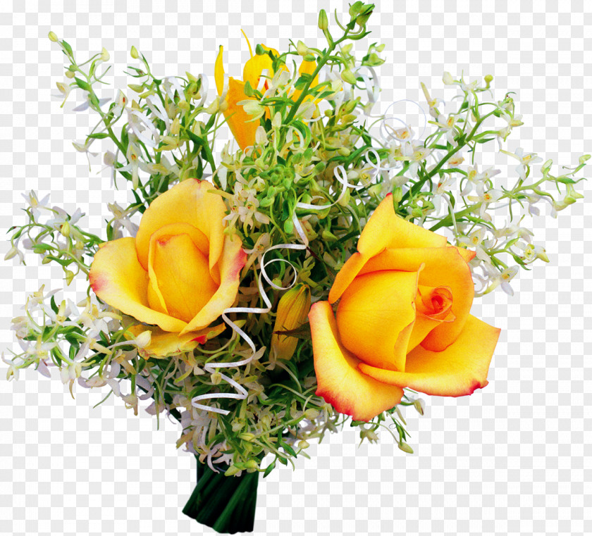 Yellow Rose Flower Bouquet Cut Flowers Garden Roses PNG