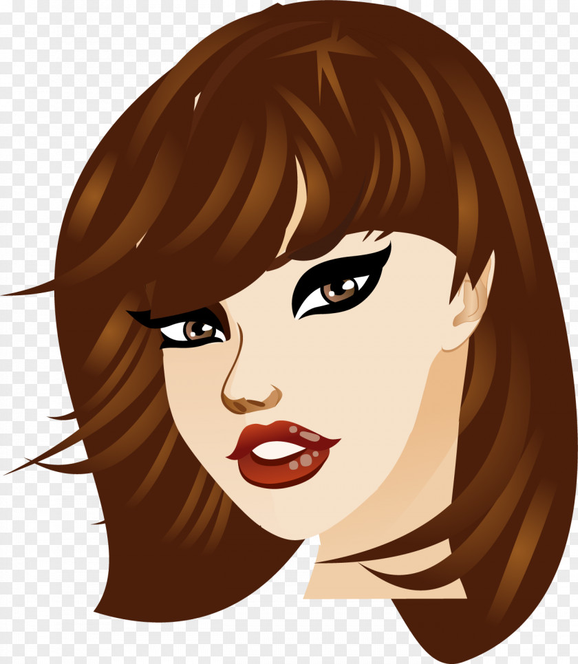 Vector Painted Woman With Short Hair Model Computer File PNG
