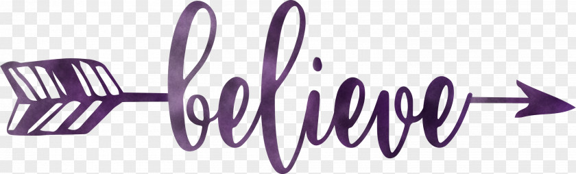Believe Arrow With Cute Word PNG
