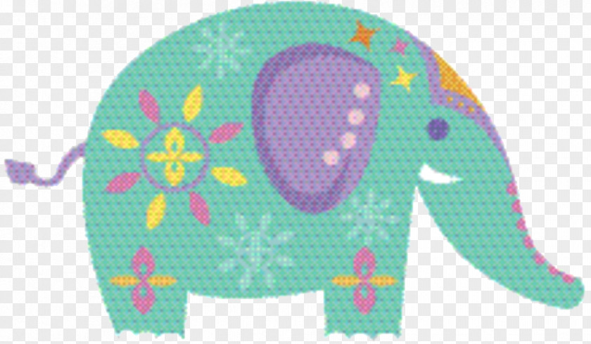 Magenta Teal Elephant Background PNG