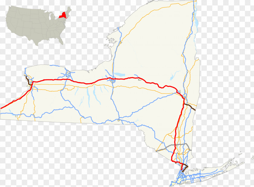 Road Map New York City State Thruway Toll Interstate 90 US Highway System PNG