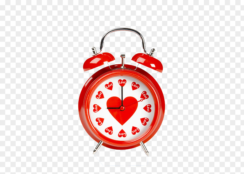 Alarm Clock Heart Table Wallpaper PNG