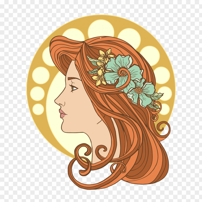 Beautiful Woman Face Vector Icon PNG