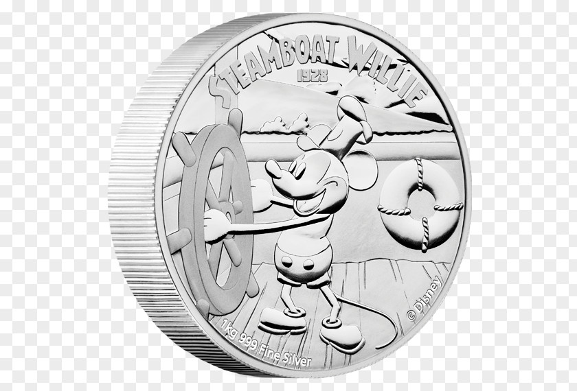 Mickey Mouse Minnie Daisy Duck Silver Coin PNG