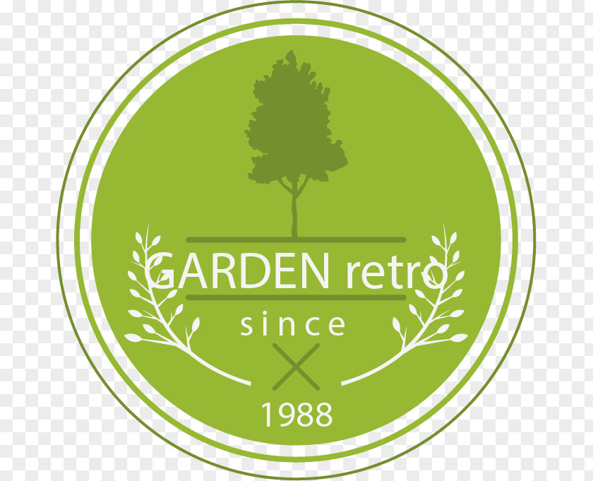 Vector Green Vintage Garden Signs Logo PNG