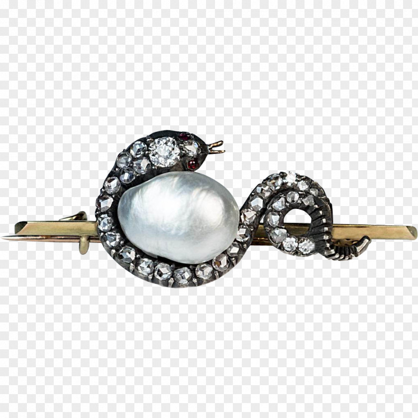 Pin Brooch Earring Baroque Pearl PNG