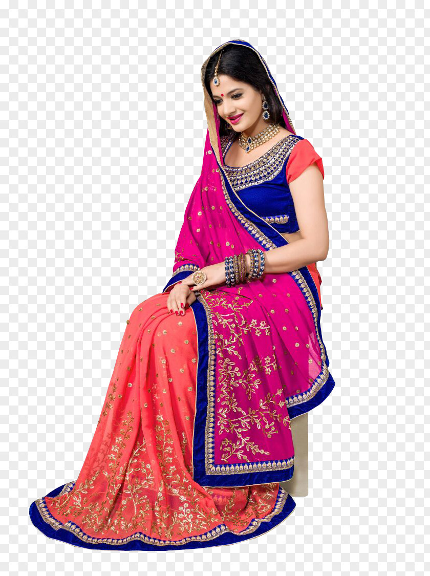Dress Sari Lehenga-style Saree Fathima Collection Pink PNG