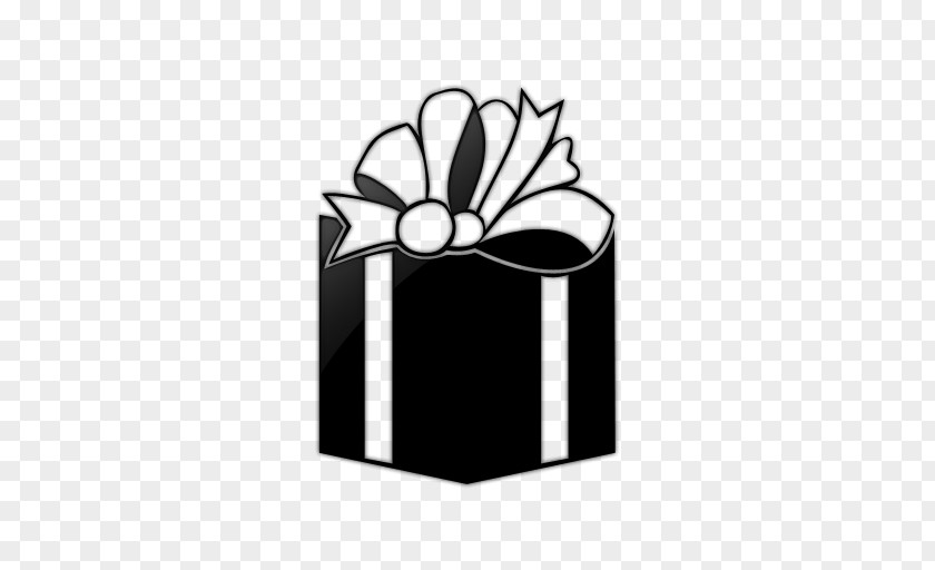 Icons Gift Box For Windows Black And White Clip Art PNG