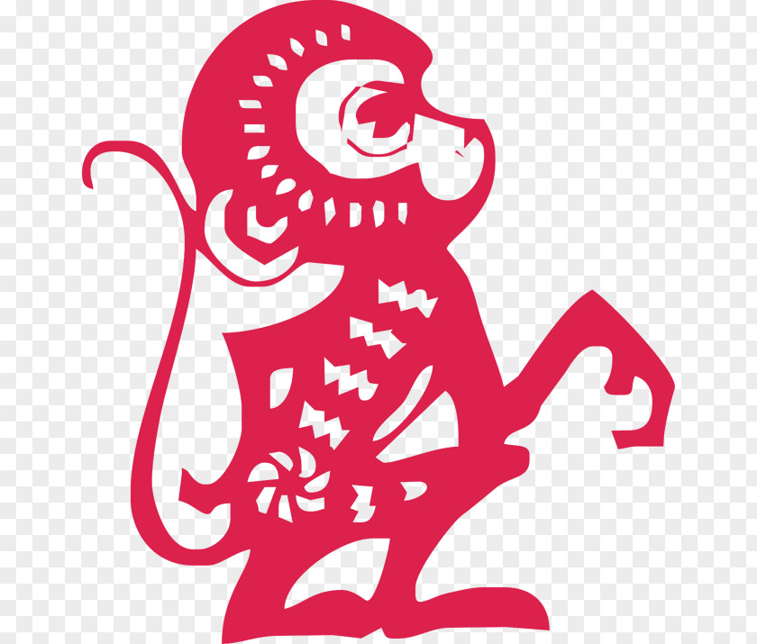 Pure Paper-cut Monkeys Monkey Chinese New Year Calendar Clip Art PNG