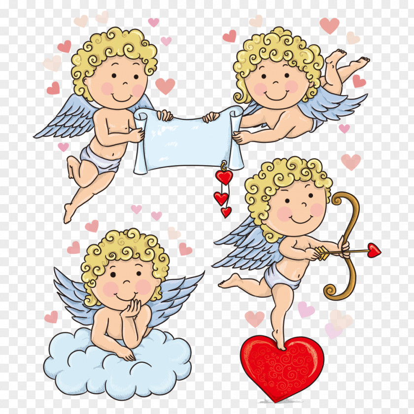 Cupid Cartoon Illustration PNG