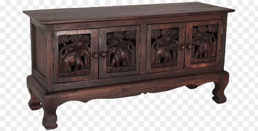Elephants In Thailand Table Wood Stain Buffets & Sideboards Antique PNG